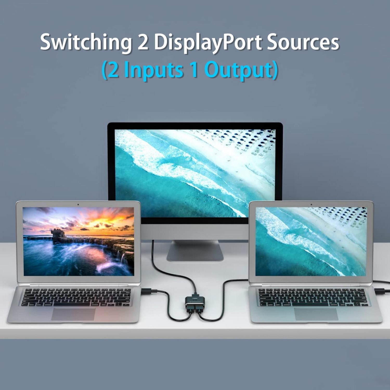 A large marketing image providing additional information about the product Simplecom CM202 Bi-Directional 2 Way DisplayPort 1.4 8K Switch Selector - Additional alt info not provided